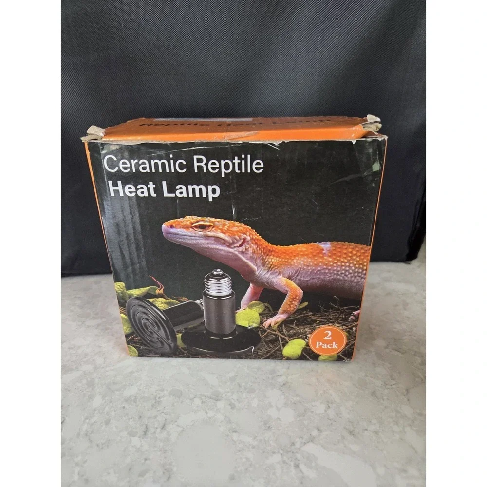150W Reptile Heat Bulb 2-Pack Ceramic Heat Emitter Lamp Heater Light for Reptile